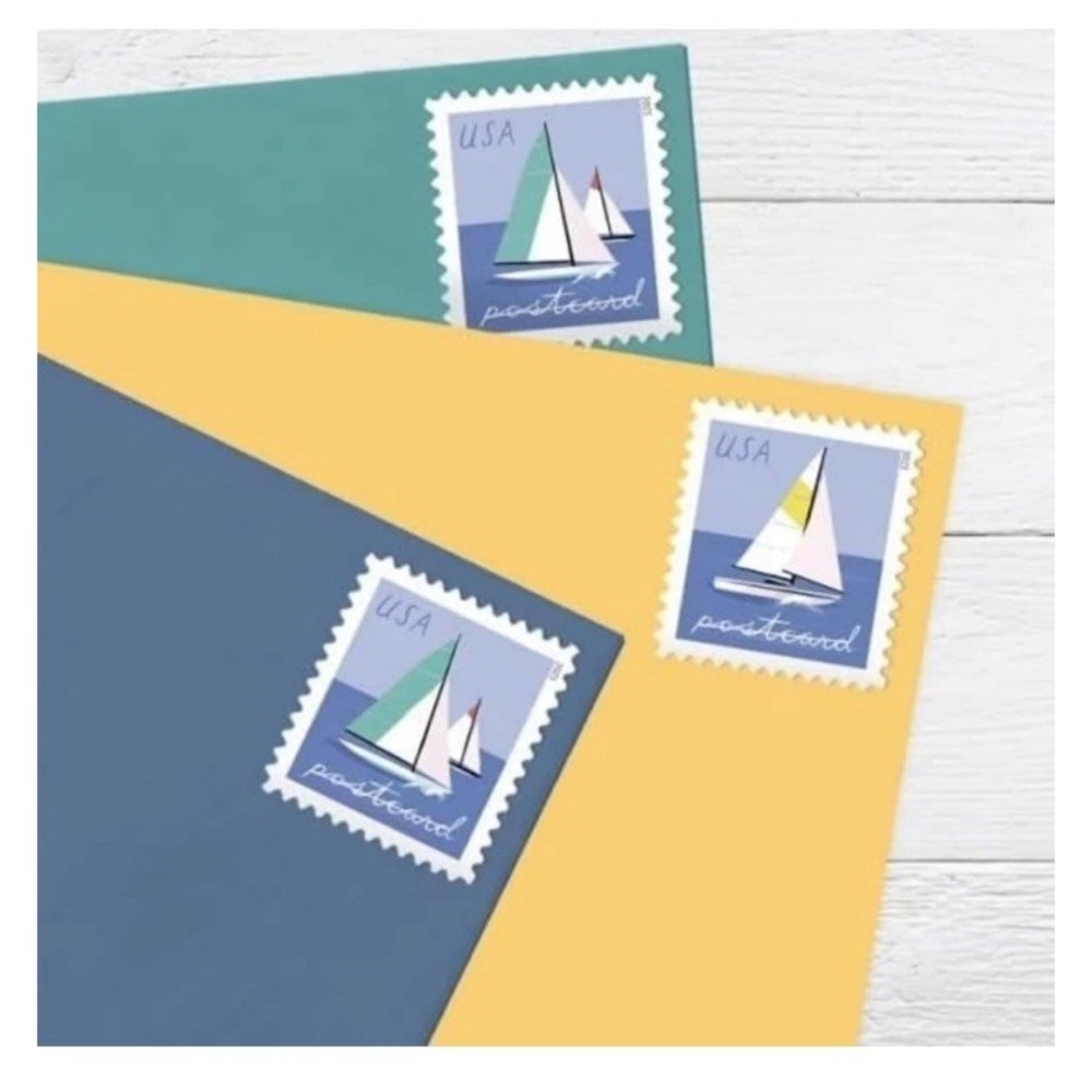 USPS Postcard 2022 Forever Postage Stamps Sailboats 5 Sheets of 20 Never Expire - Picture 3 of 12
